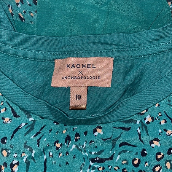 Green cheetah print blouse from Kachel X Anthropologie - Picture 3 of 3